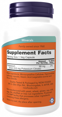 NOW Potassium Citrate 99 mg, 180 капсул NOW Potassium Citrate 99 mg, 180 капсул